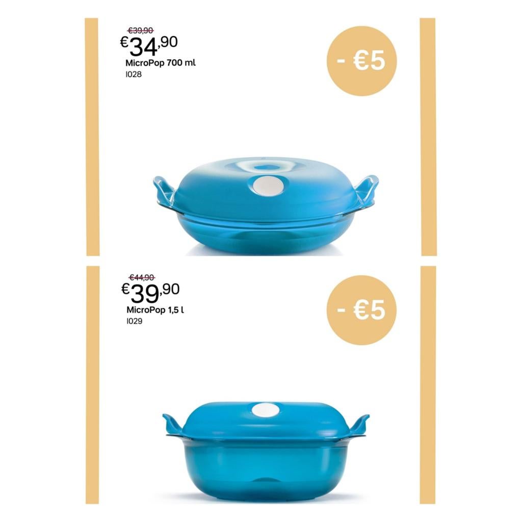 Nieuwe Tupperware MicroPop Set 700 ml en 1.5 liter, Huis en Inrichting, Keuken | Tupperware, Ophalen of Verzenden, Nieuw