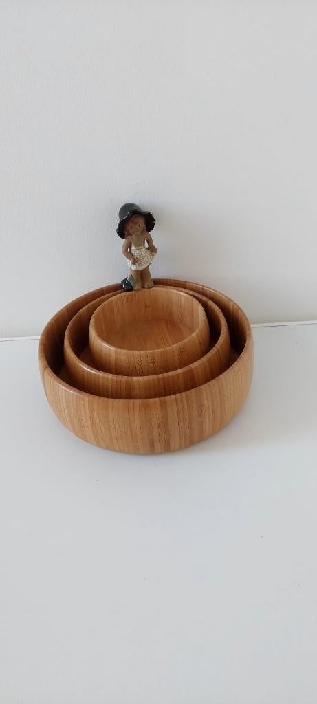 3 houten hout schalen schaal party snack sla, Eu, Eu, Ophalen of Verzenden, Overige stijlen