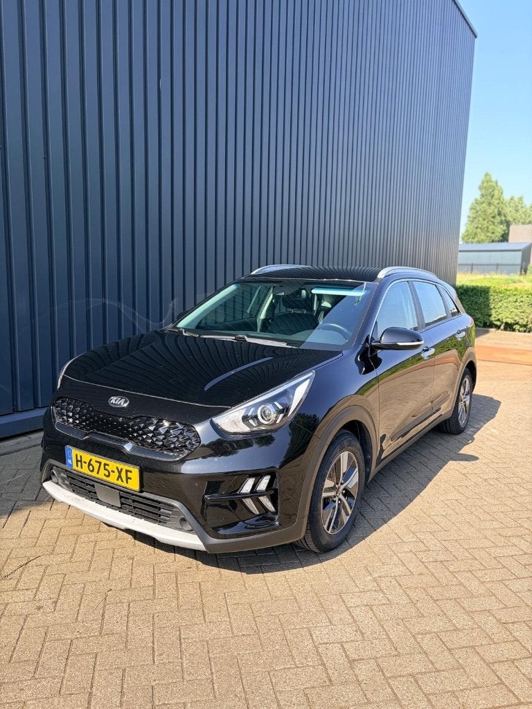 Kia Niro 1.6GDi Hybride DynamicLine Autom. Dealer Ond. APK28, Auto's, Zwart, Leder en Stof, Zwart, Origineel Nederlands