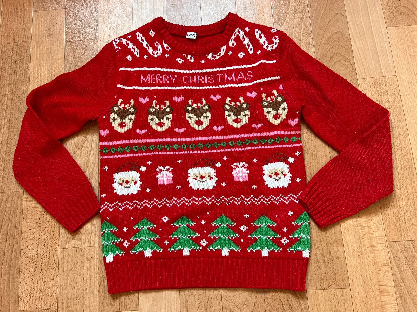 Kersttrui, foute kersttrui, maat 134, Ophalen of Verzenden, Zo goed als nieuw, Meisje, Trui of Vest