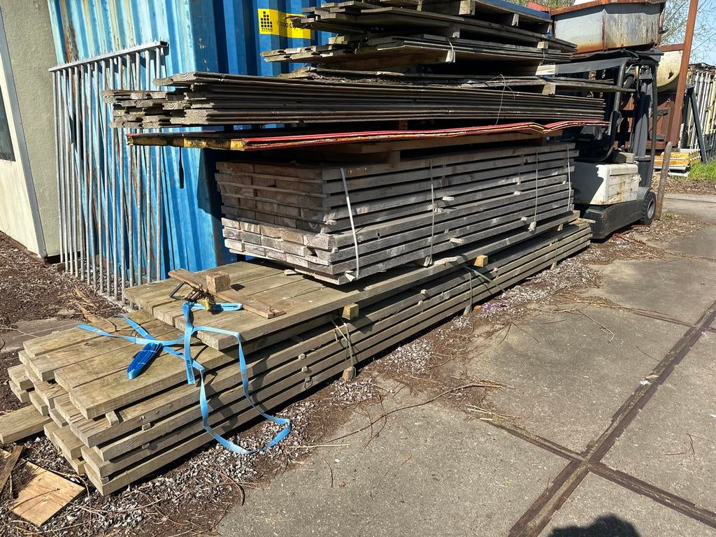 Partij houten balken, Doe-het-zelf en Verbouw, Hout en Planken, Ophalen, Gebruikt, 25 tot 50 mm, 200 tot 250 cm