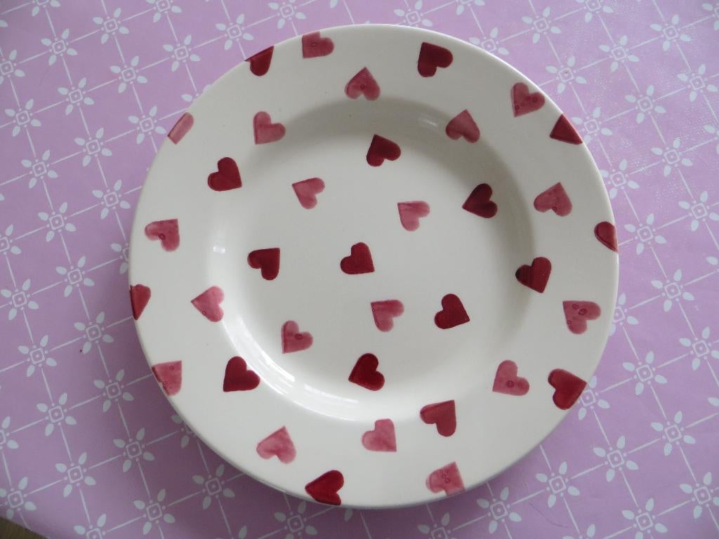 emma bridgewater/bord/pink hearts/roze/ontbijtbordje, Nieuw, Ophalen of Verzenden, Bord(en), Overige stijlen