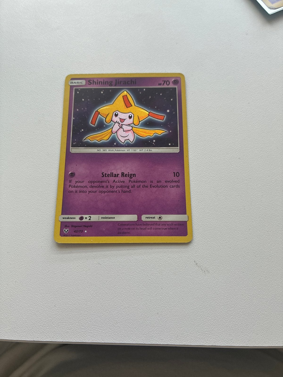 Shining Jirachi Pokémon Kaart (42/73) - Zo goed als nieuw, Ophalen, Zo goed als nieuw, Losse kaart, Foil