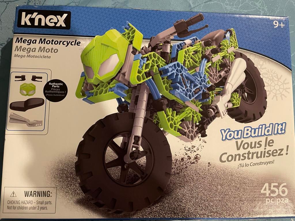 K'nex Mega Motorfiets - Bouw je eigen motor met vering, Kinderen en Baby's, Speelgoed | Bouwstenen, Ophalen of Verzenden, Zo goed als nieuw