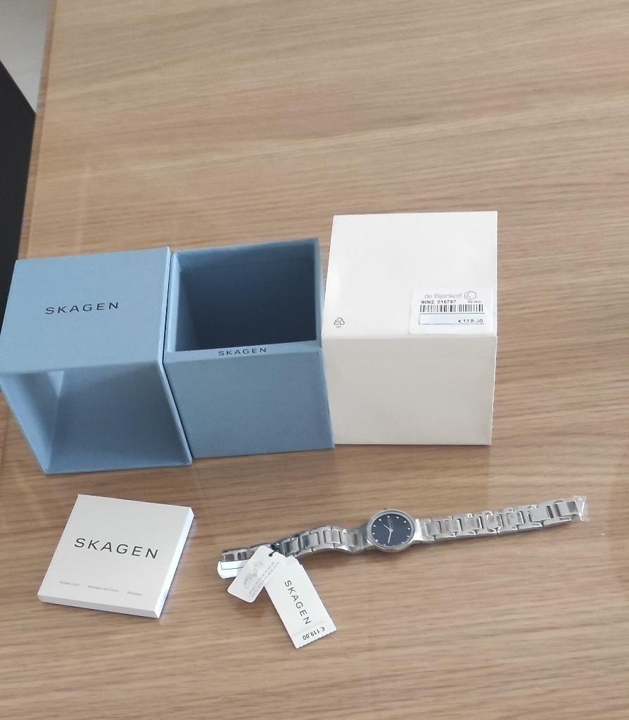 Nieuwe RVS dameshorloge merk "Skagen", Ophalen of Verzenden, Nieuw, Staal, Overige merken