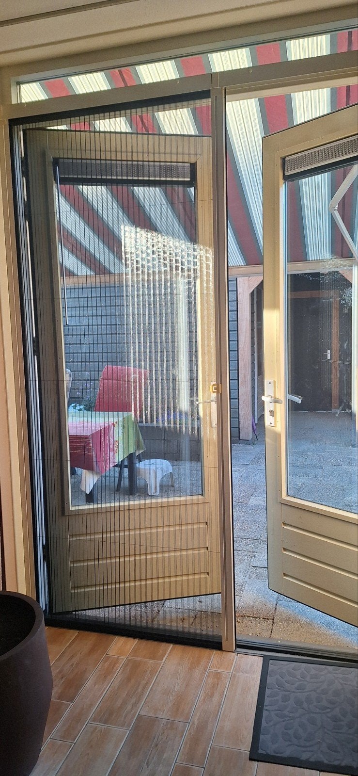 Linkerhelft plissé hordeur, Doe-het-zelf en Verbouw, Deuren en Horren, Ophalen, Gebruikt, 80 tot 100 cm, 215 cm of meer