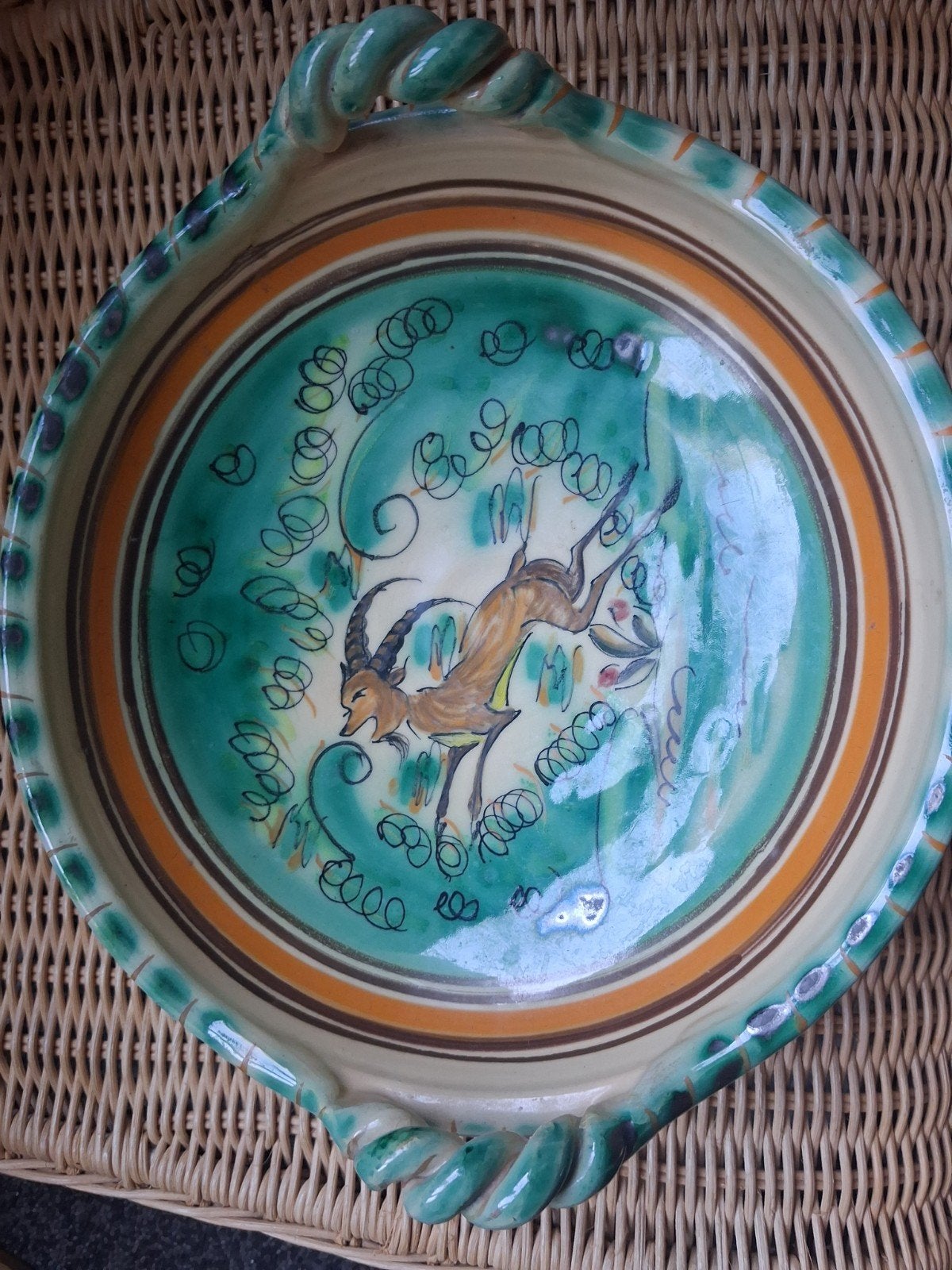 Prachtig Spaans Wandbord 28 cm – Puente del Arzobispo (R.D-M, Antiek en Kunst, Ophalen of Verzenden