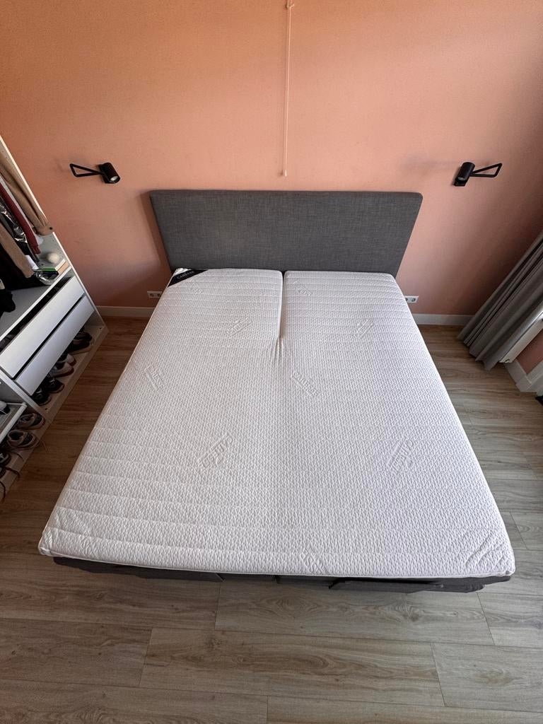 GRATIS Caresse boxspringbed met matrassen 180x200 elektrisch, Huis en Inrichting, Ophalen, Tweepersoons, 180 cm, 200 cm