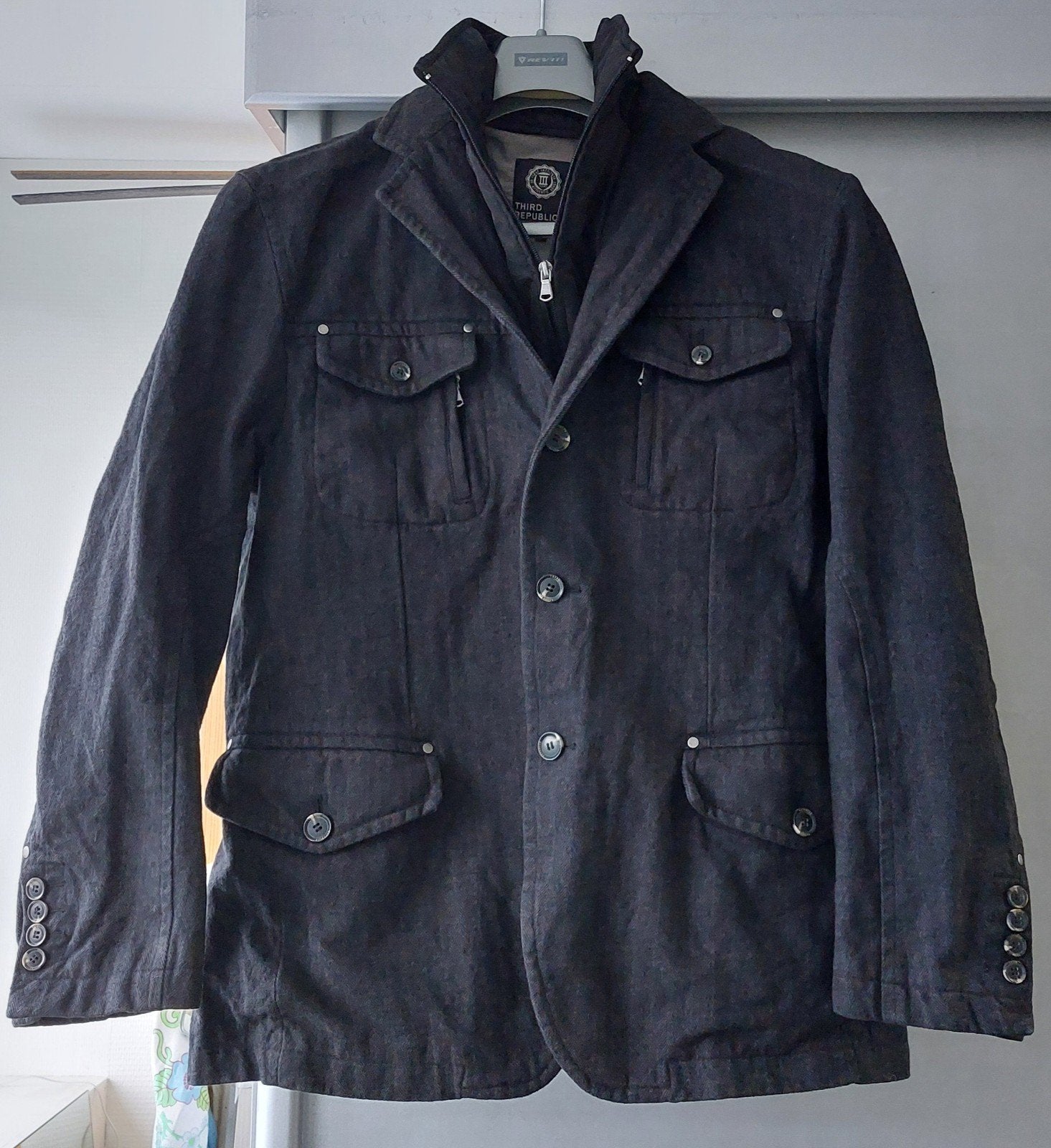 Nette Third Republic heren jas XL zwart/donker grijs, Kleding | Heren, Ophalen, Gedragen, Maat 56/58 (XL), Zwart