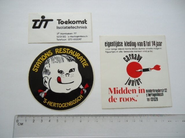 sticker oud Den Bosch carnaby ns trein station retro, Ophalen of Verzenden, Zo goed als nieuw, Bedrijf of Vereniging