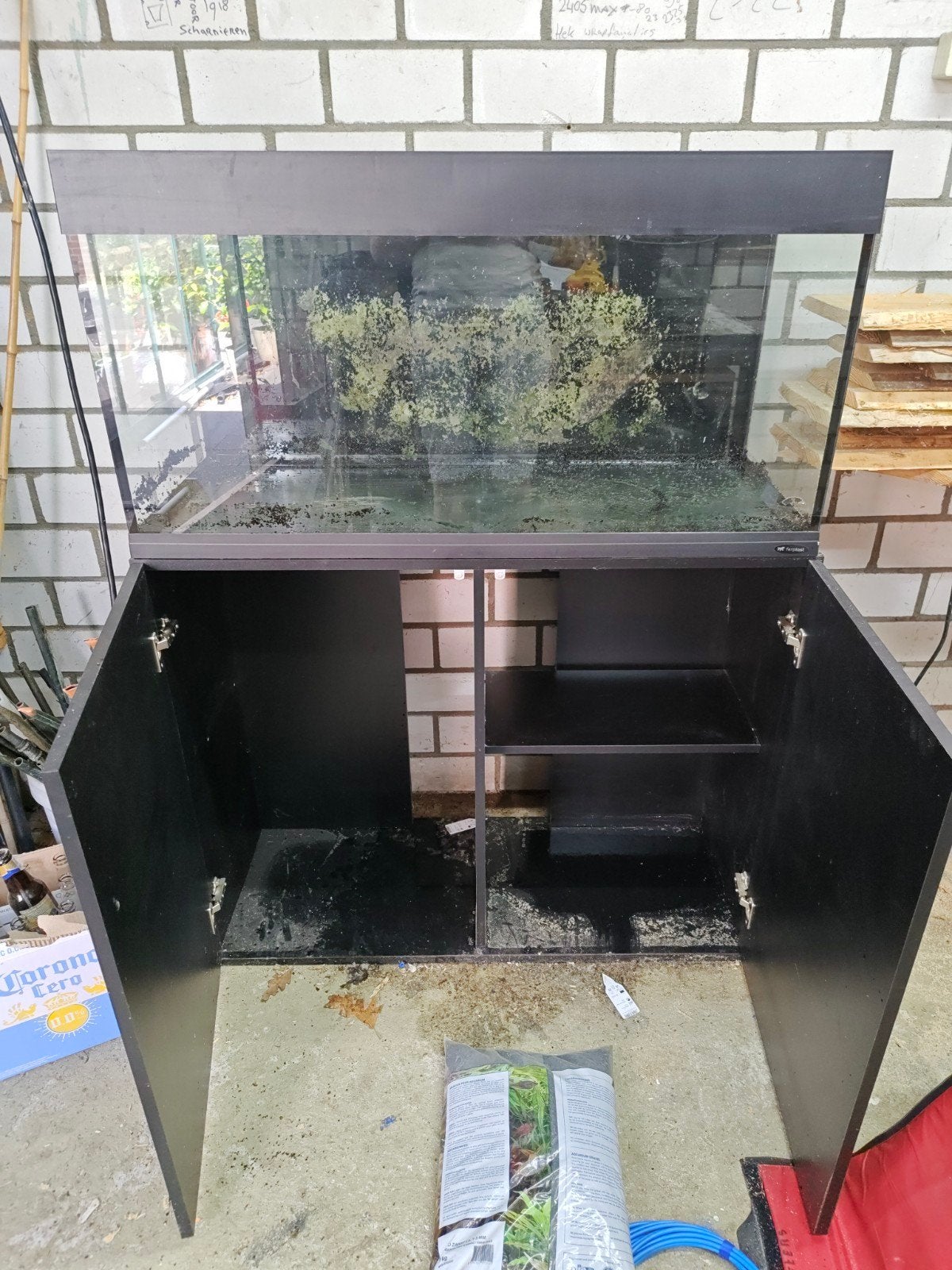 Aquarium compleet, Dieren en Toebehoren, Vissen | Aquaria en Toebehoren, Ophalen, Inclusief toebehoren, Gebruikt, Leeg aquarium