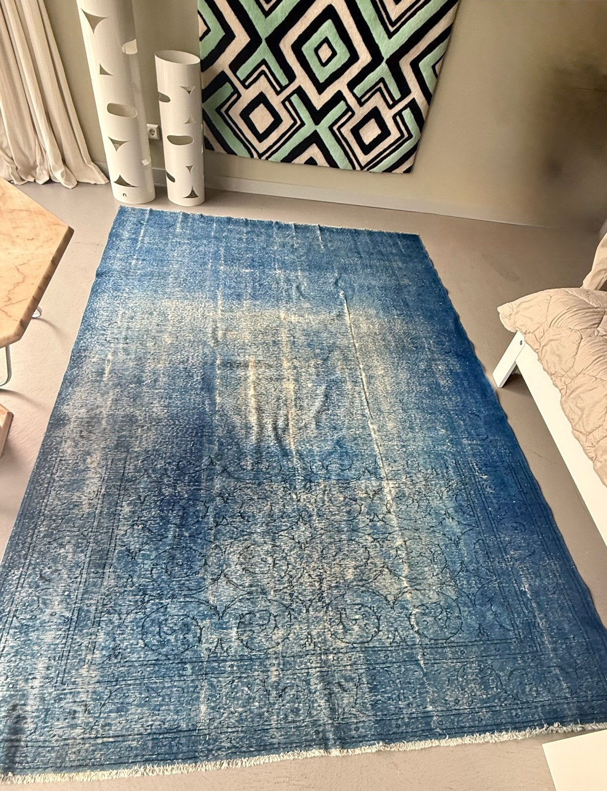 Gallery Zozan handgeknoopt tapijt, Ophalen, Gebruikt, Blauw, 200 cm of meer