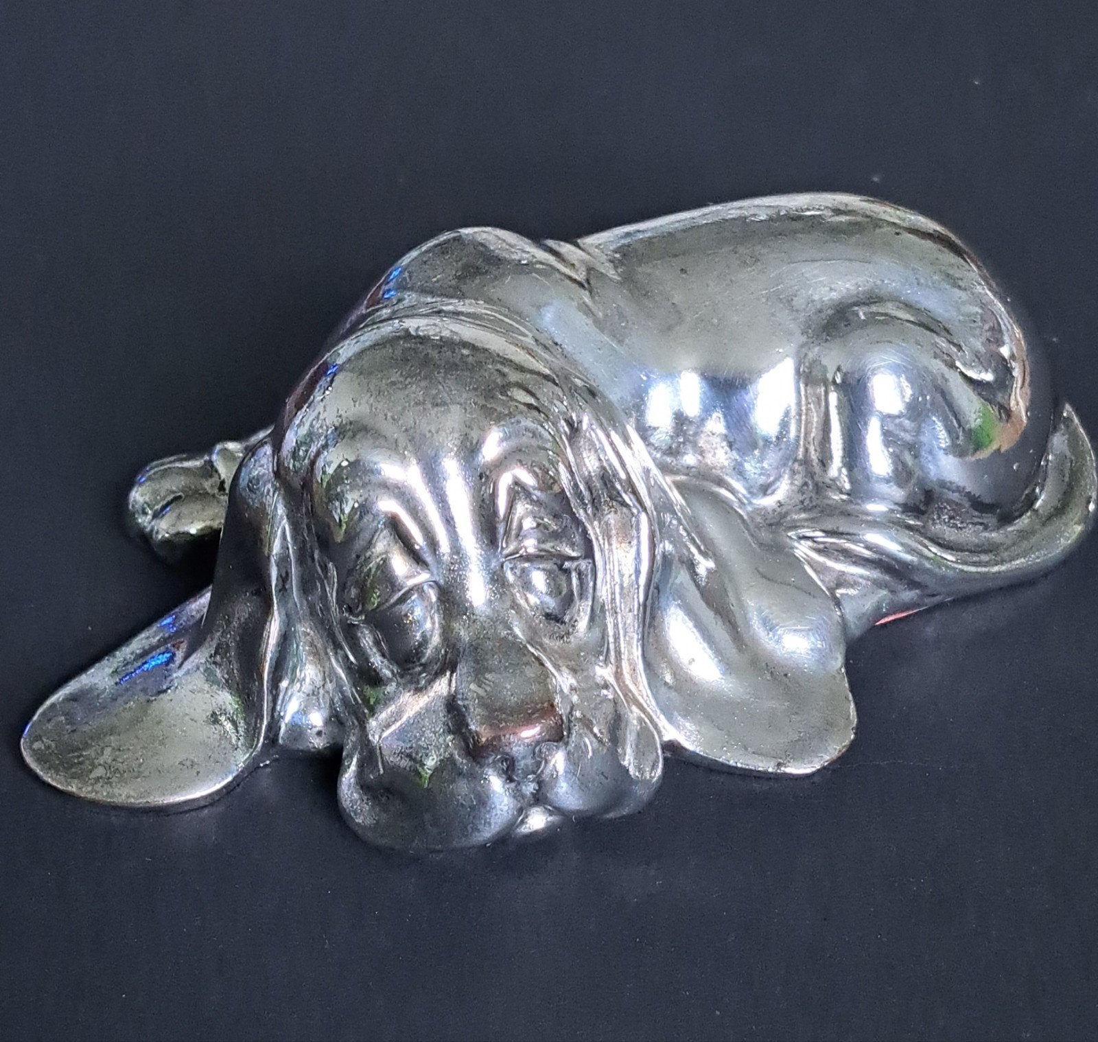 Zilveren hond grote miniatuur 166 gram 800 zilver, Antiek en Kunst, Ophalen of Verzenden, Zilver