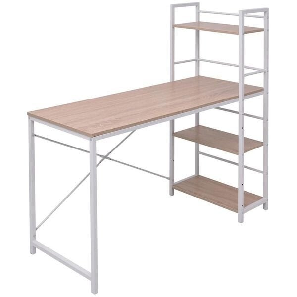 Bureau met boekenkast 4-laags eikenkleurig nieuw in doos, Huis en Inrichting, Ophalen, Nieuw