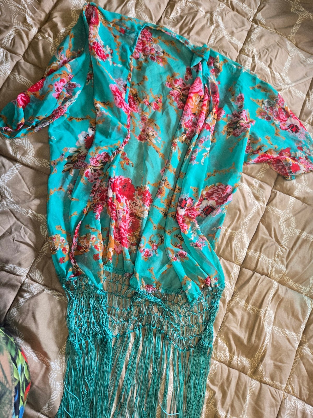 Zomers Vestje, Kimono, Bikini-Overslag. Medium, Ophalen of Verzenden, Nieuw, Groen, Overige typen