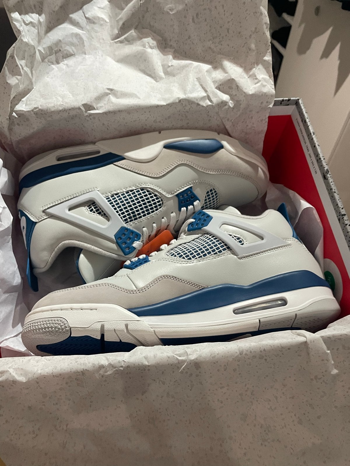 Air Jordan 4 Military Blue - Maat 46, Kleding | Heren, Schoenen, Ophalen of Verzenden, Nieuw, Blauw, Sneakers of Gympen