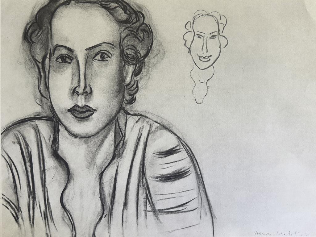 Henri Matisse – Heliogravure 1939 houtskool schets portret, Antiek en Kunst, Verzenden
