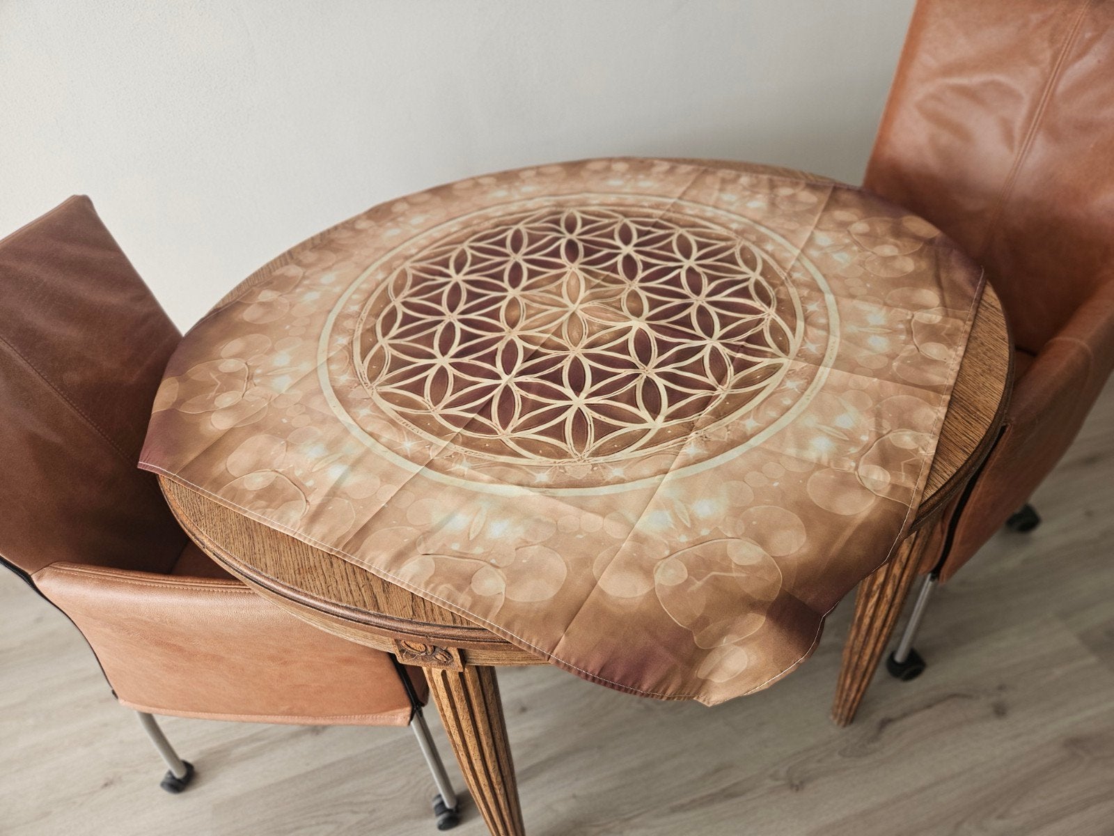 Flower of Life Tafelkleed 100 x 100 cm, Huis en Inrichting, Tafelkleden, 100 cm, Nieuw, 100 cm, Geweven
