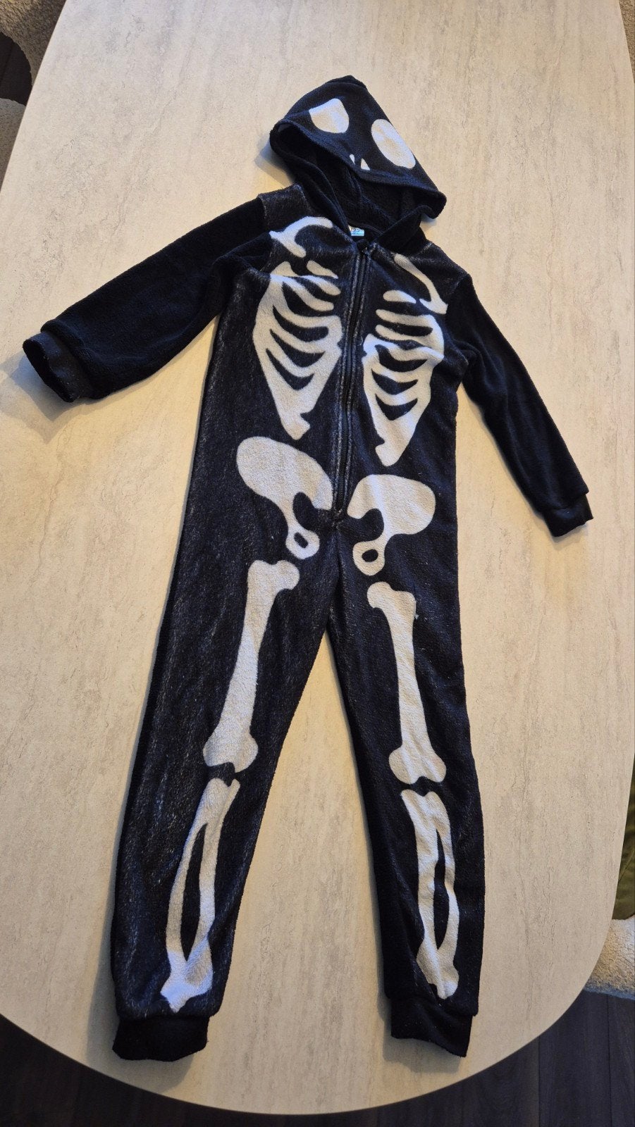 skelet onesie kind | halloween | maat 122/128, Ophalen, Zo goed als nieuw, 122 t/m 128, Jongen of Meisje