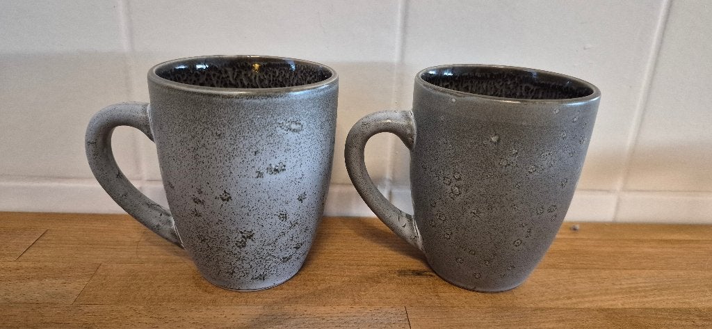 Set van 2 Bitz mokken - Grijs gespikkeld, Huis en Inrichting, Overige merken, Keramiek, Nieuw, Modern
