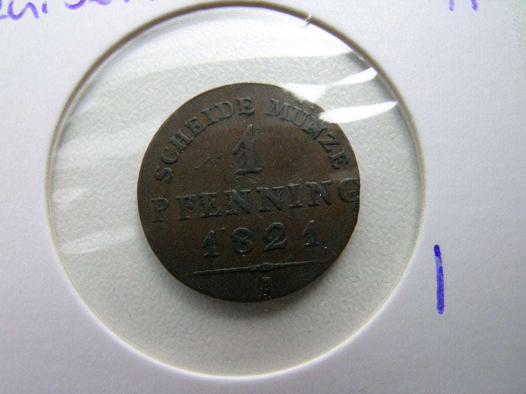 Pfenning 1821 A Pruisen, Ophalen of Verzenden, Duitsland, Losse munt