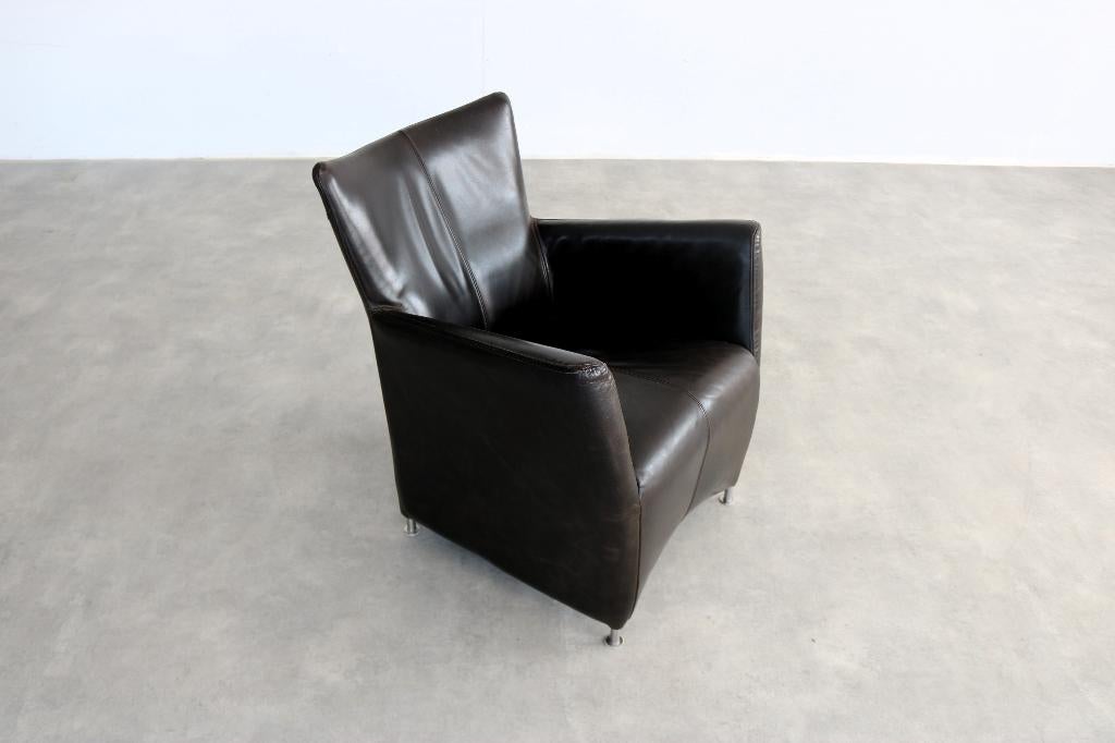 Jess design fauteuil | armchair | leer, Gebruikt, ., 75 tot 100 cm, Ophalen of Verzenden