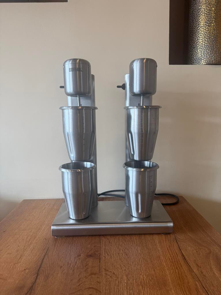 Buffalo Dubbele Milkshake Mixer RVS - Professioneel, Witgoed en Apparatuur, Keukenmixers, Minder dan 1 liter, Ophalen, Gebruikt