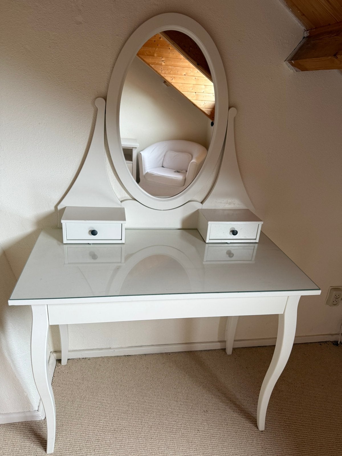 Kaptafel / toilettafel met spiegel van Ikea Hemnes, Ophalen, Zo goed als nieuw, 50 tot 100 cm, Minder dan 100 cm