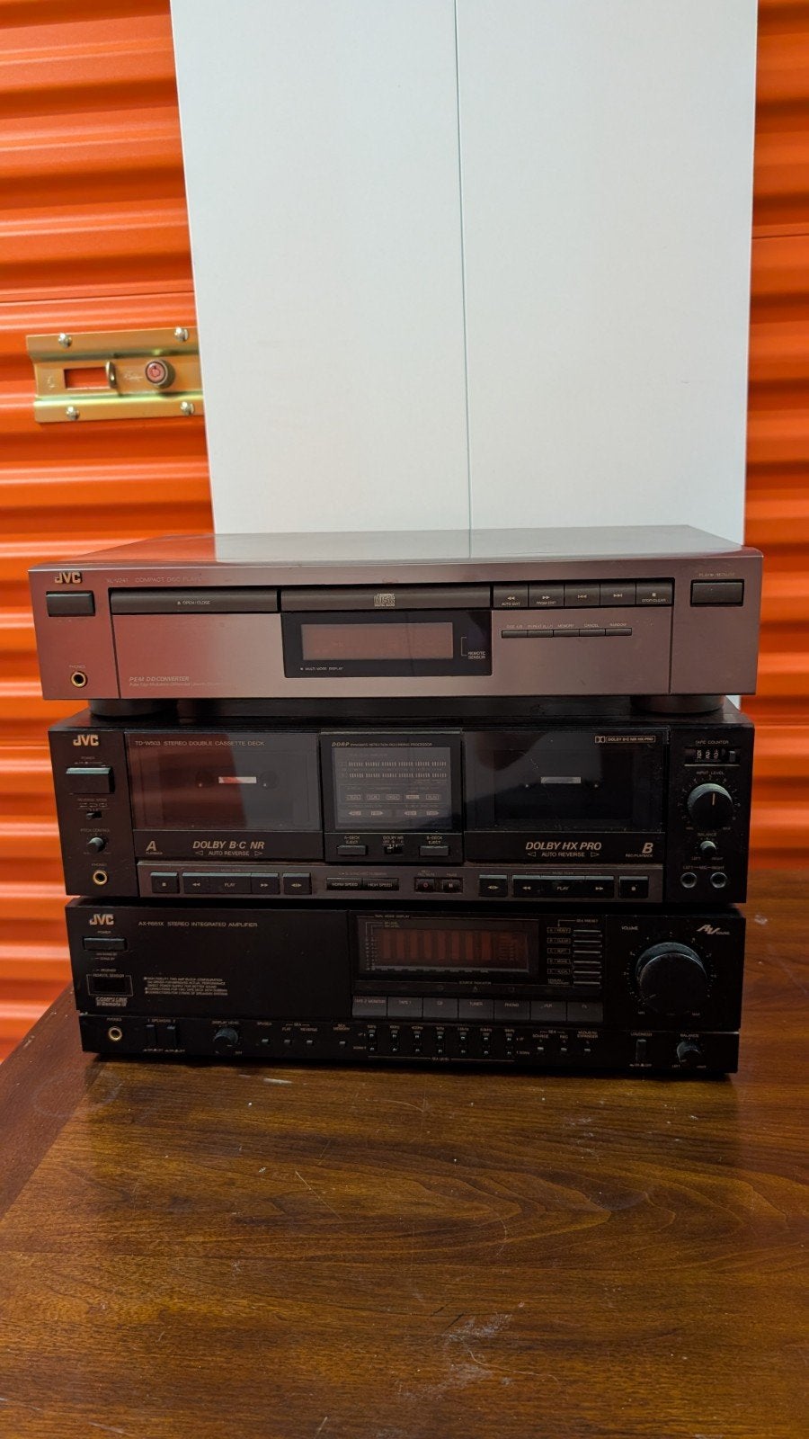 Vintage JVC stereoset versterker cd-speler dubbel cassetedec, Ophalen of Verzenden, Gebruikt, Cassettedeck, JVC