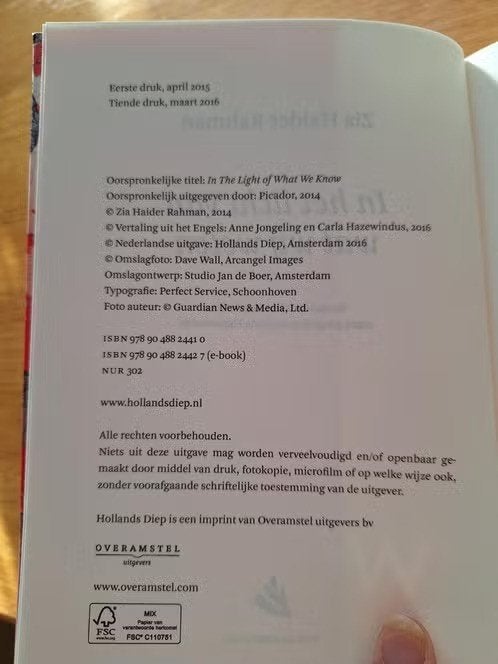 Zia Haider Rahman - In het licht van wat wij weten h, Wereld overig, Ophalen of Verzenden, Zo goed als nieuw, Zia Haider Rahman
