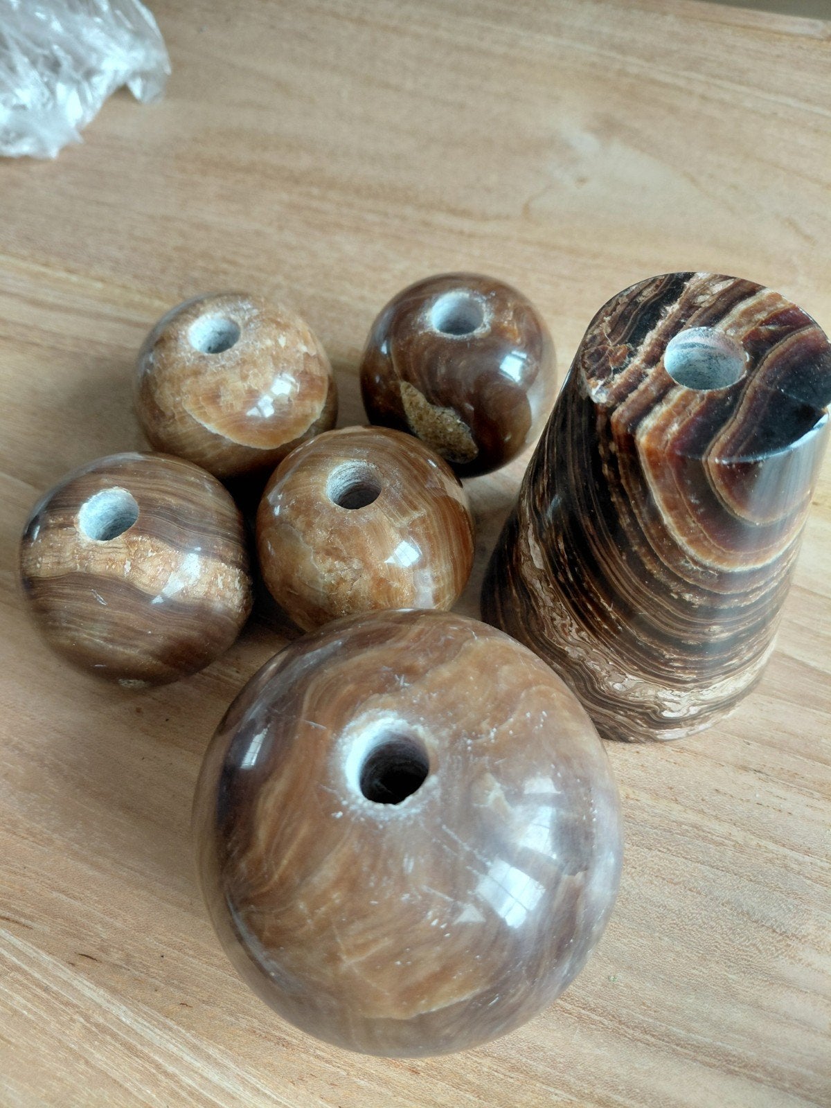 marmeren bollen en  kegels- Bruin/Beige, Ophalen of Verzenden, Zo goed als nieuw, Modern, Bruin