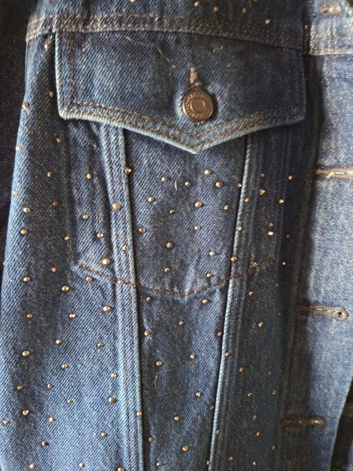 C&A Spijkerjasje met studs, Blauw, Maat 42/44 (L), Ophalen of Verzenden, Gedragen