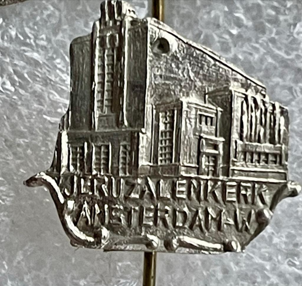 Vintage Speld Jeruzalemkerk Amsterdam Zilverkleurig, Verzenden, Gebruikt