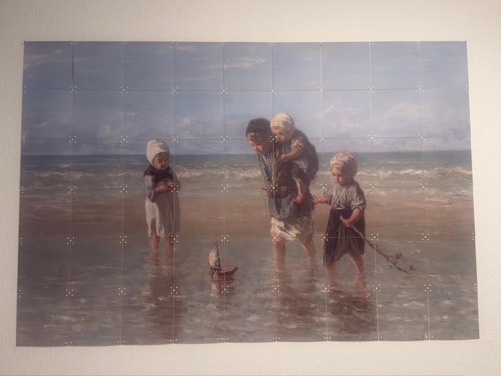 Ixxi Kinderen der Zee - Jozef Israels - 120 x 180 cm, Ophalen of Verzenden, Schilderij, 75 cm of meer