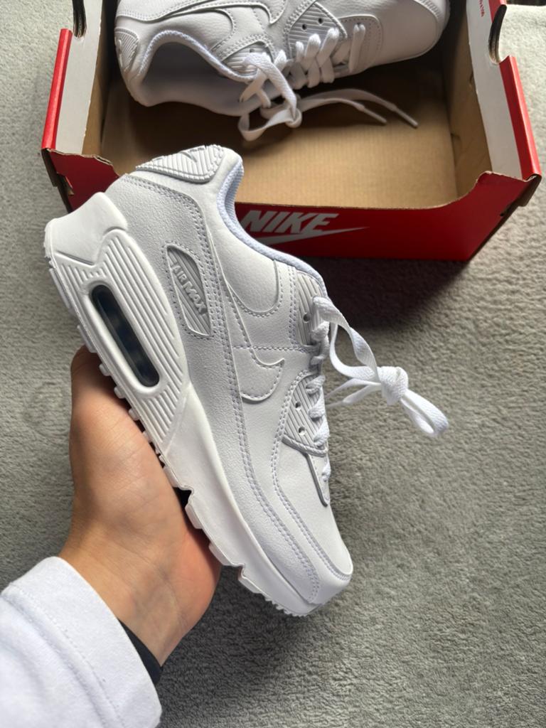 Nike air max 90 white leather - maat 35,5 - nieuw, J, Wit, Nike, Nieuw