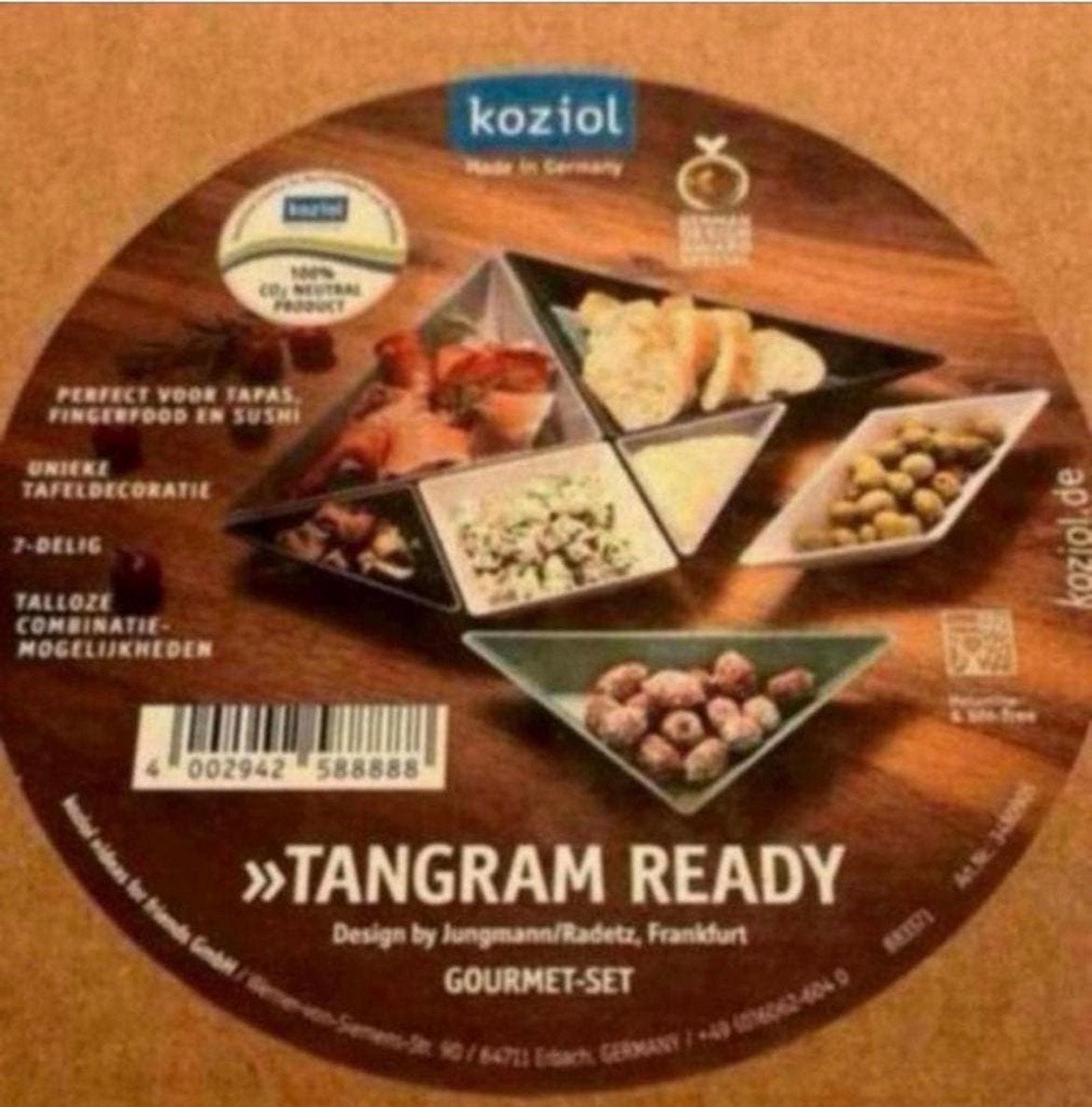 Kozial Tangram Ready Gourmet-Set. SPLINTERNIEUW . Cadeautip, Ophalen of Verzenden