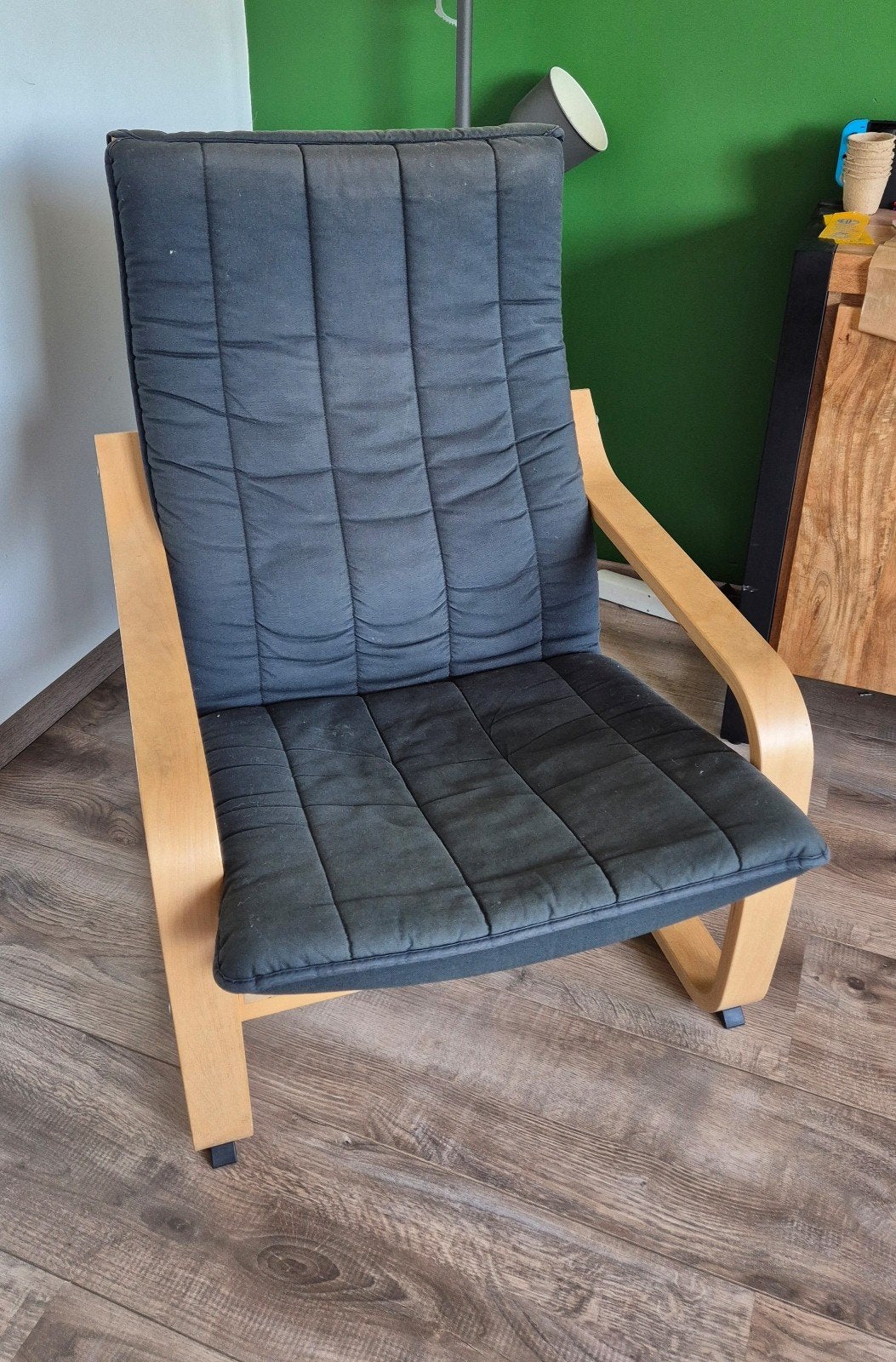 ikea stoel / poang, Huis en Inrichting, Stoelen, Ophalen, Modern, Comfortabel, Gebruikt, Zwart
