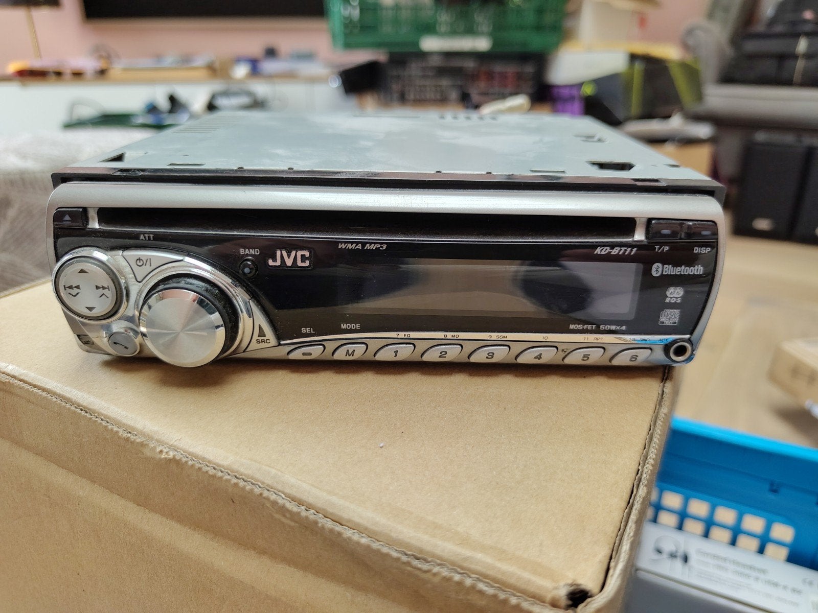 JVC KD-BT11 1din autoradio met Bluetooth, inclusief doos, Ophalen of Verzenden, Gebruikt