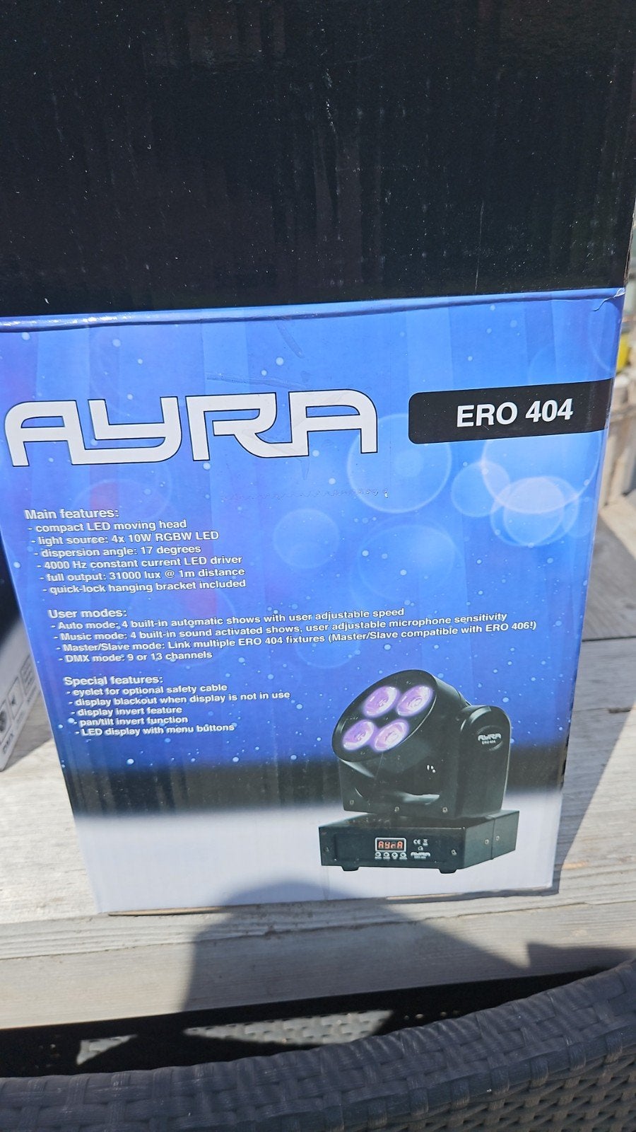 2x Ayra ERO 404 Compacte LED Moving Head, Ophalen, Nieuw, Licht, Geluidgestuurd