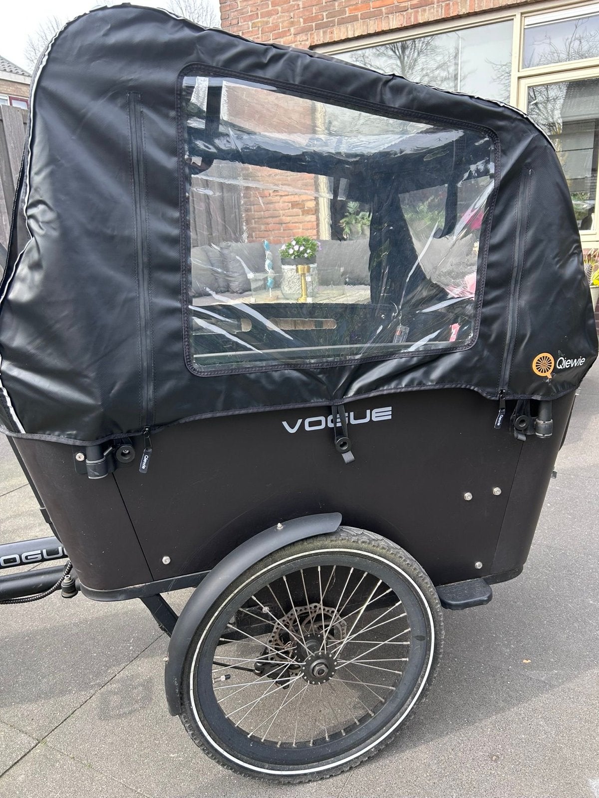 Vogue Bakfiets Elektrisch met Huif - Zo goed als nieuw, Elektrisch, Zo goed als nieuw, 2 kinderen, Schijfrem