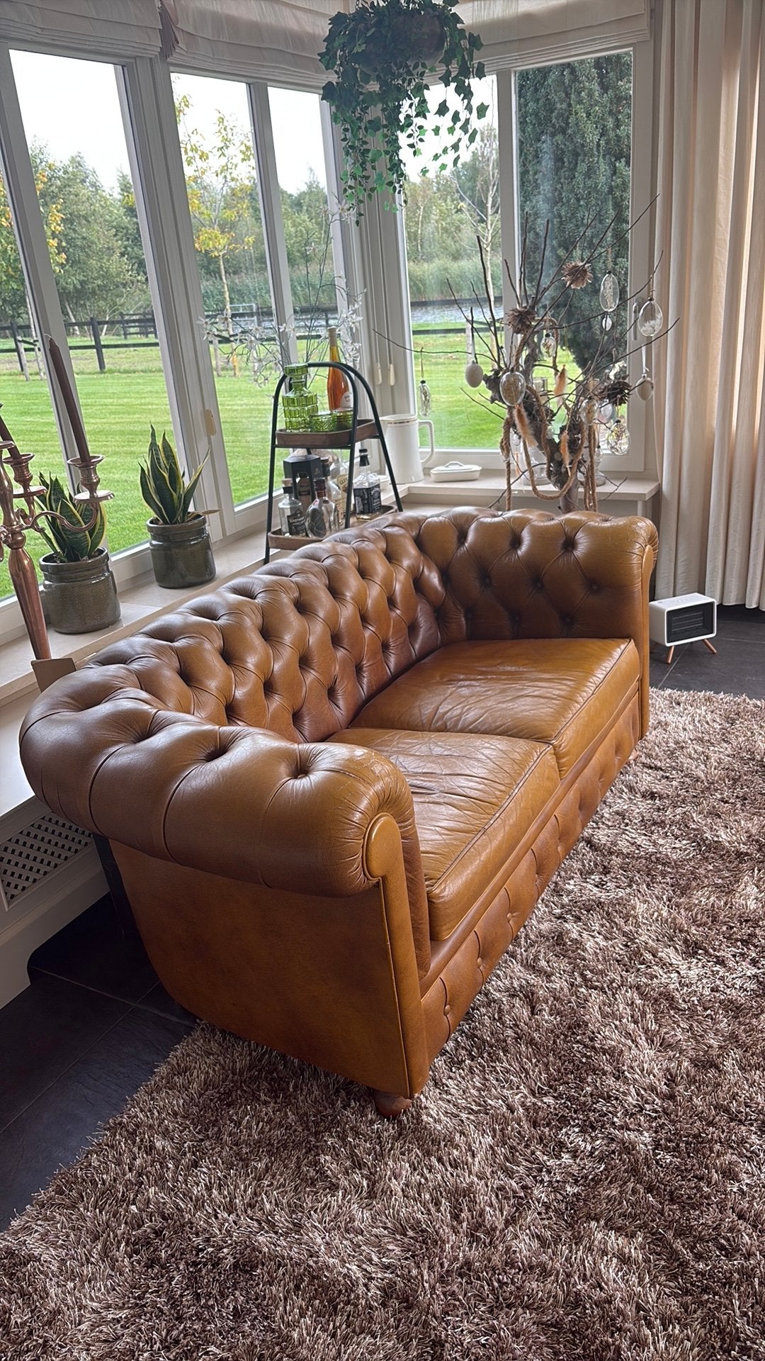 Chesterfield bank 2 persoons, Huis en Inrichting, Gebruikt, Klassiek, 150 tot 200 cm, Tweepersoons