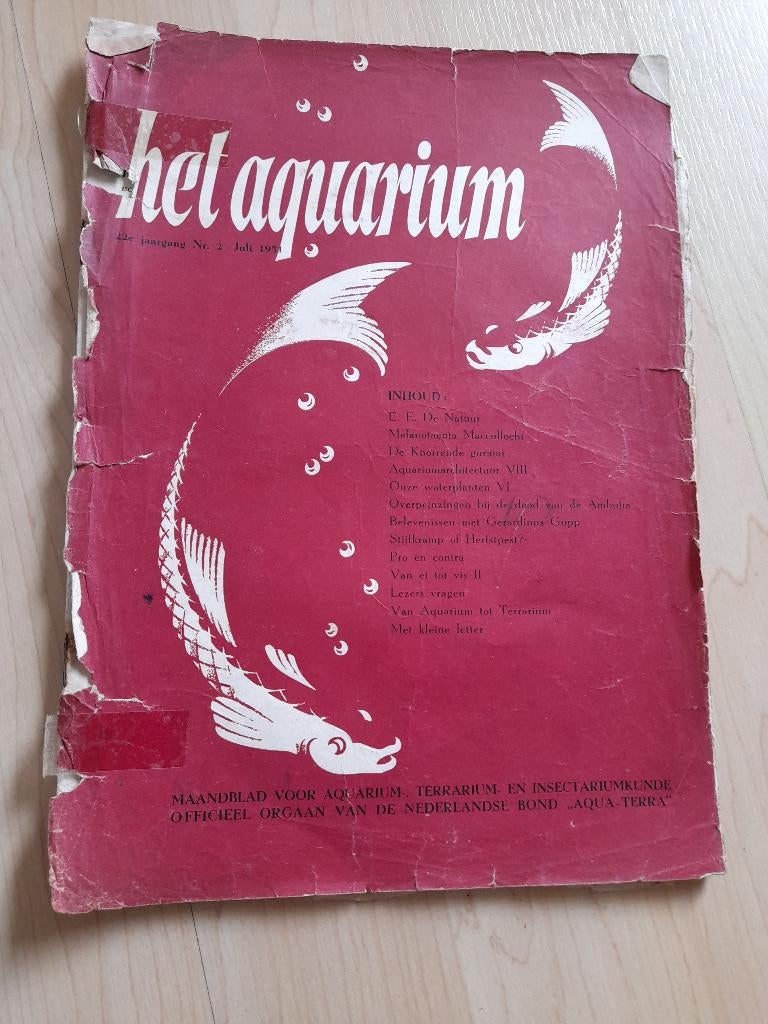 DIVERSE TIJDSCHRIFTEN HET AQUARIUM 1951, Ophalen of Verzenden, Gelezen, Damesbladen