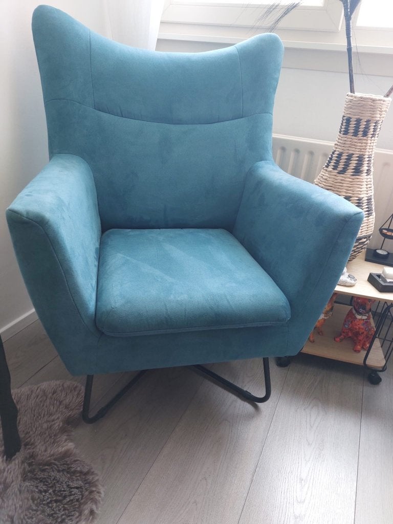 Moderne Fauteuil met metalen onderstel, Ophalen, Overige kleuren, Zo goed als nieuw, Stof