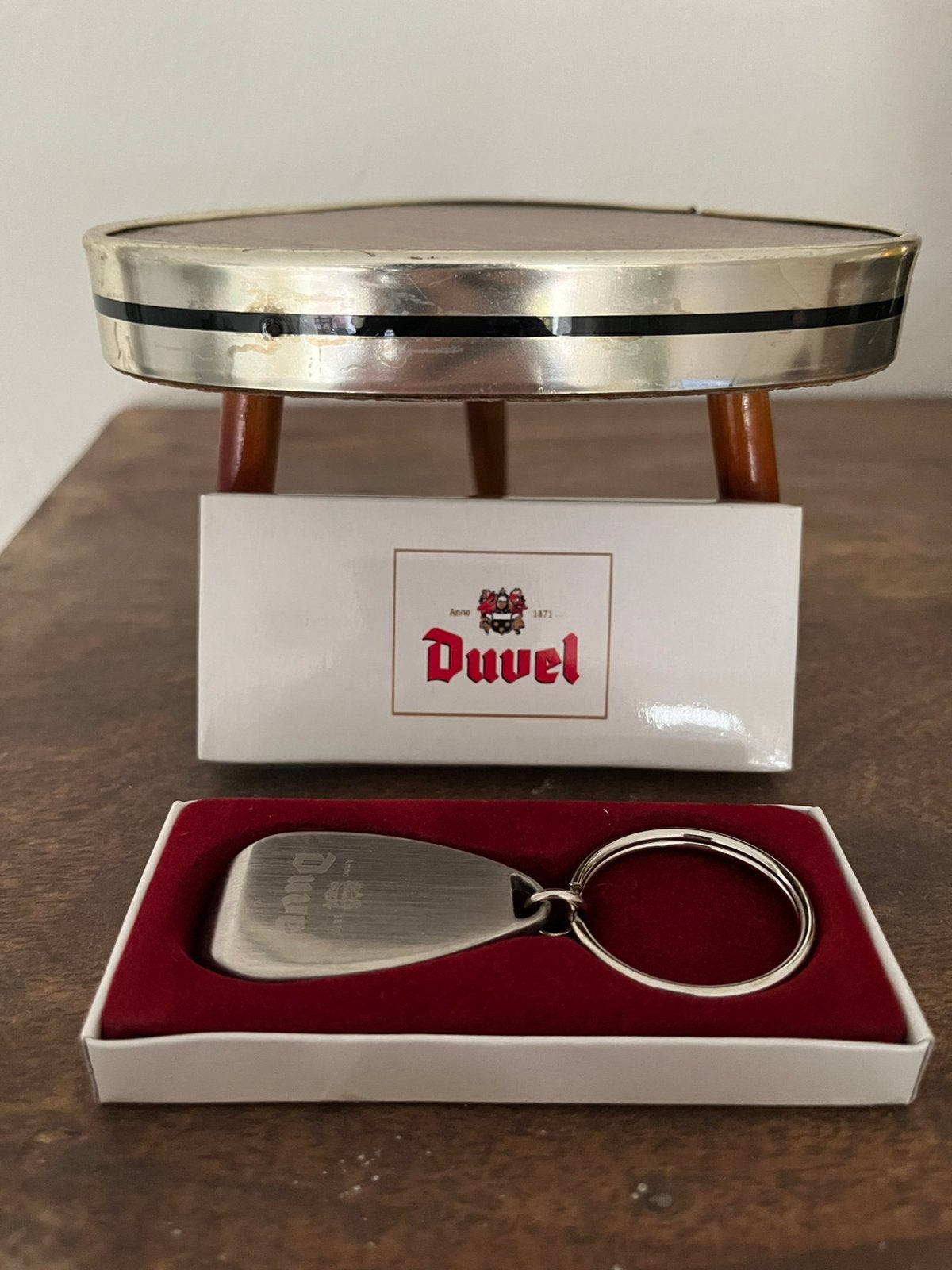 Vintage metalen Duvel opener in originele verpakking, Gebruiksvoorwerp, ?, Zo goed als nieuw, ?