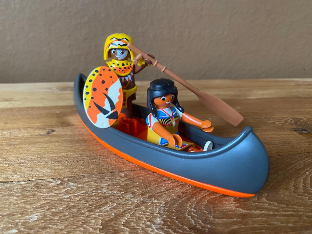 Indianen met bootje  van playmobil, Kinderen en Baby's, Speelgoed | Playmobil, Ophalen of Verzenden, Zo goed als nieuw