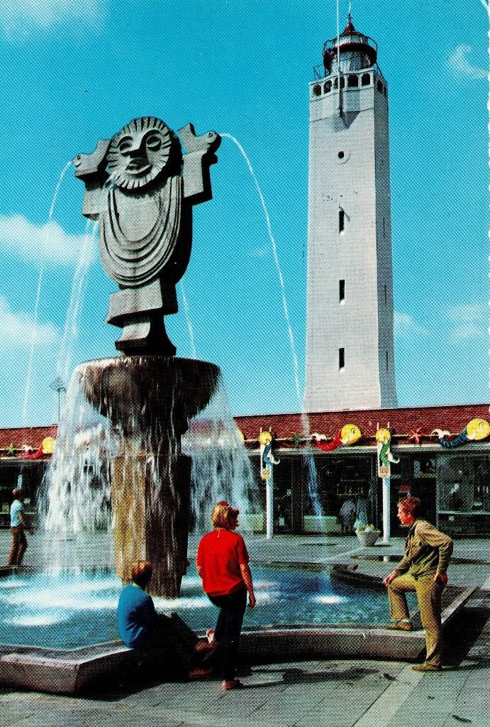 Noordwijk aan Zee – Vuurtorenplein. Gelopen Elst 1973., Ophalen of Verzenden, 1960 tot 1980, Gelopen, Zuid-Holland