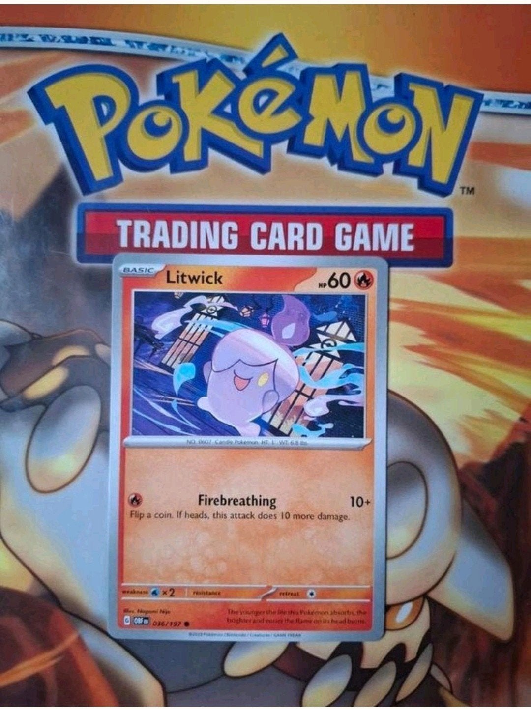 Litwick 036/197 Obsidian Flames pokemon kaart nm-mint, Ophalen of Verzenden, Zo goed als nieuw, Losse kaart