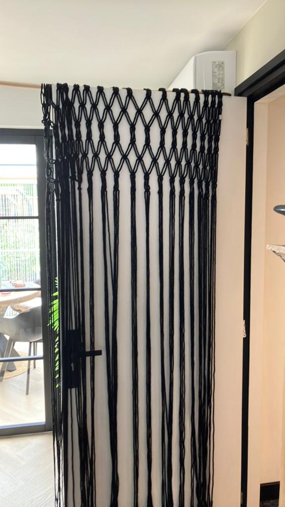 Macramé vliegengordijn, Ophalen, Zo goed als nieuw, Binnendeur, 200 tot 215 cm