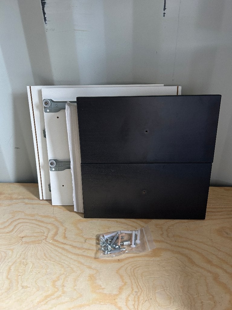 IKEA KALLAX Lade-inzet met 2 Lades – Wit met Zwarte Fronten, Hout, ., Ophalen of Verzenden, .