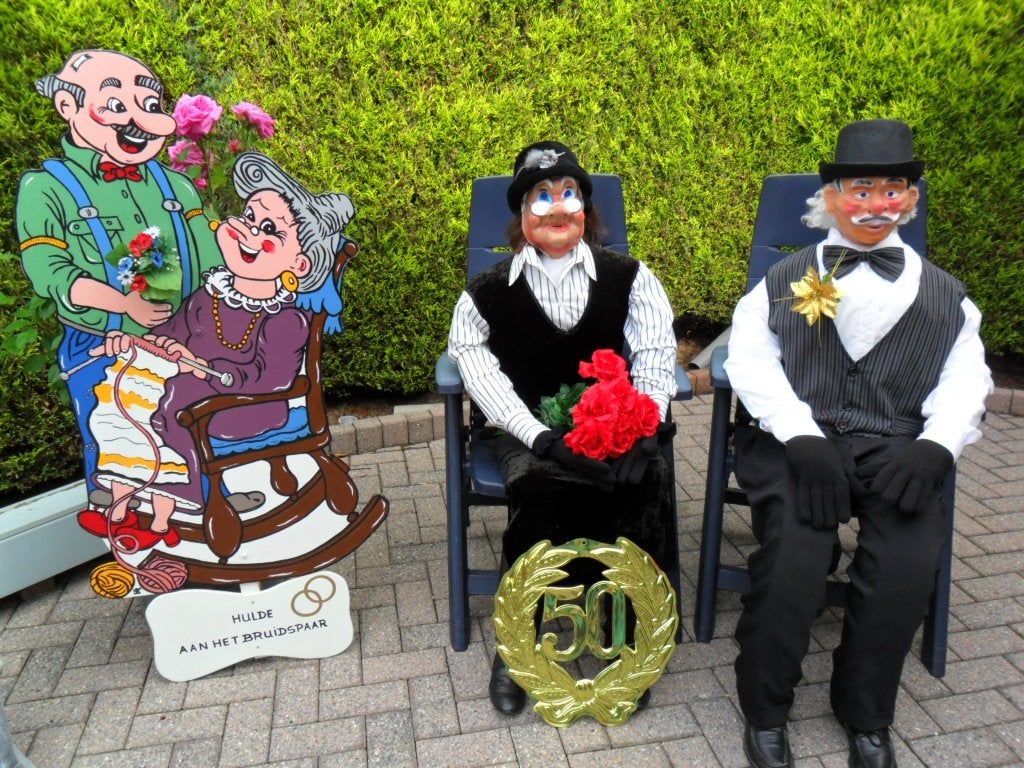 50 jaar getrouwd?  feestborden en poppen te huur, Ophalen, Nieuw, Abraham of Sarah